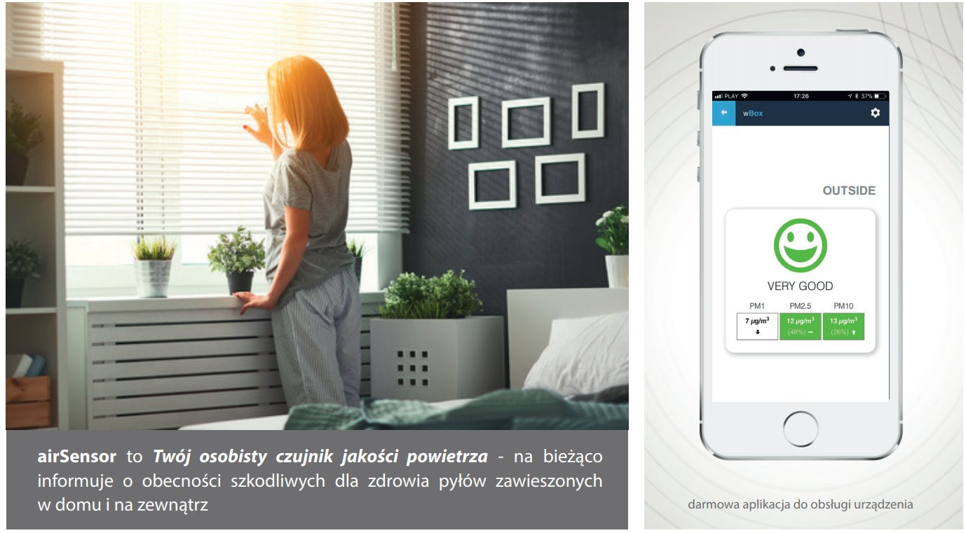 BleBox airSensor – czujnik jakości powietrza oraz aplikacja mobilna wBox