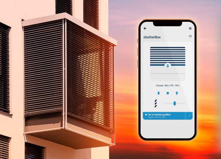 BleBox ShutterBox – system automatycznych rolet balkonowych. Sterowanie roletami przez aplikację na smartfonie, regulacja wysokości.