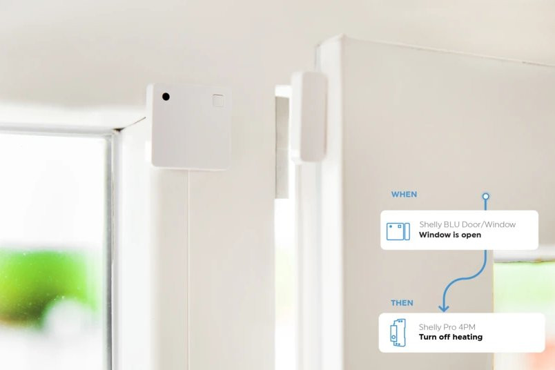 Shelly BLU Door White - czujnik drzwi Bluetooth do wykrywania otwarcia okien