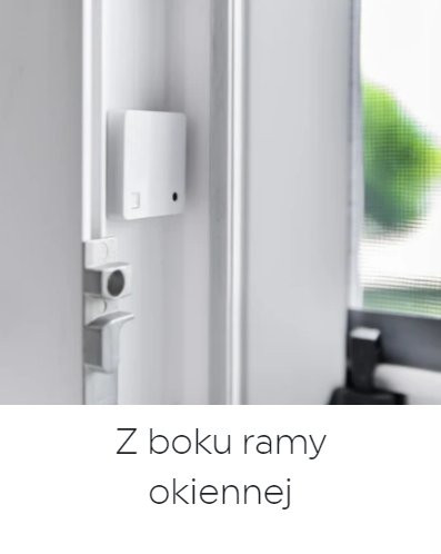 Shelly BLU Door White - kamera bezpieczeństwa zamontowana na boku ramy okiennej