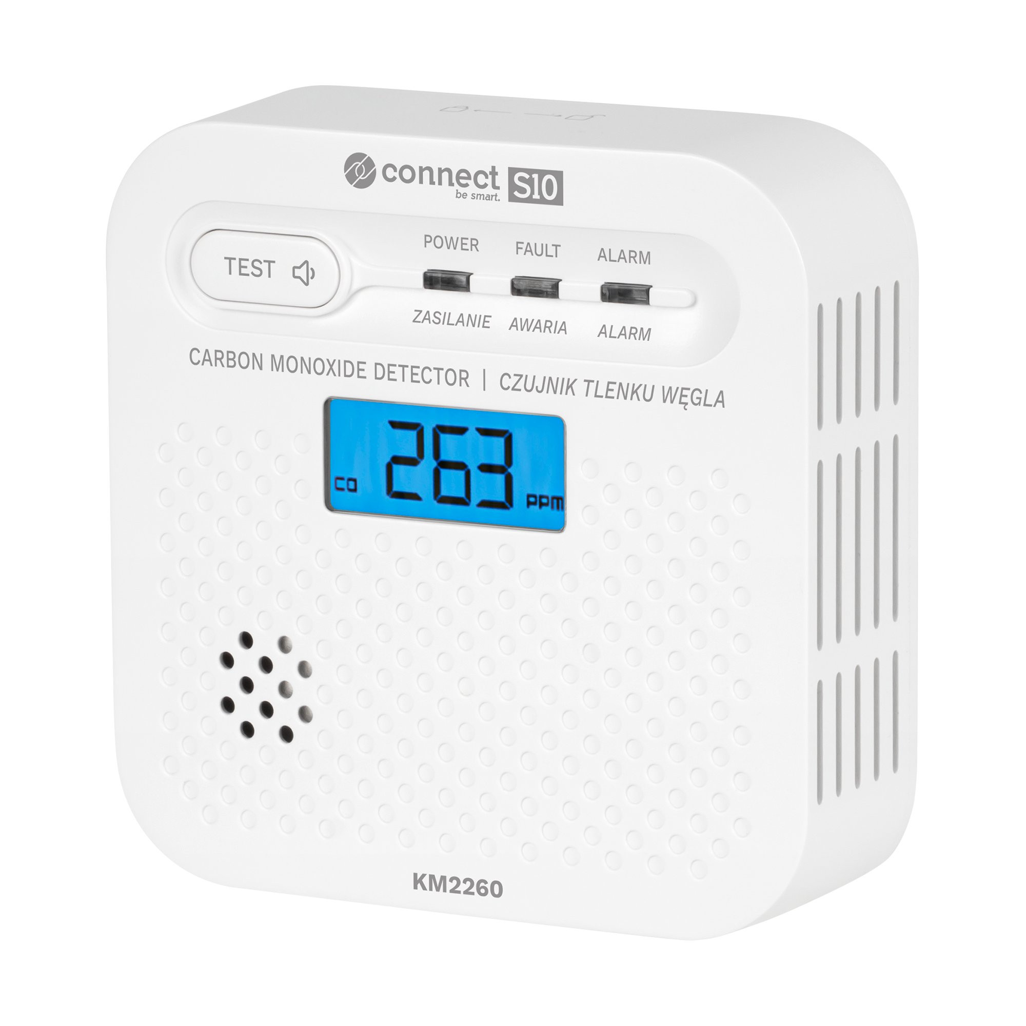 Czujnik tlenku węgla Kruger&Matz Connect S10 - wyświetlacz 263 ppm CO