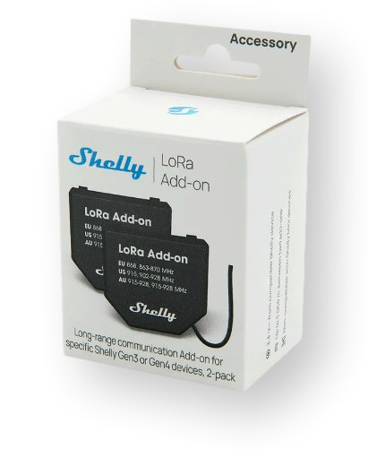 Shelly LoRa Add-on - zestaw 2 przekaźników EU868 dla urządzeń Shelly Gen3/Gen4
