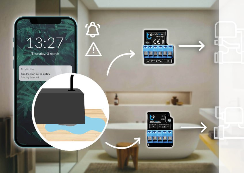 BleBox floodSensor - czujnik wody w łazience z aplikacją mobilną
